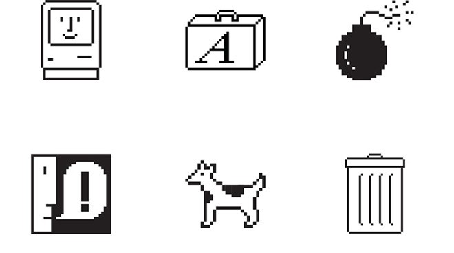Do you recognize these classic icons? Original Macintosh icons designed by Susan Kare.